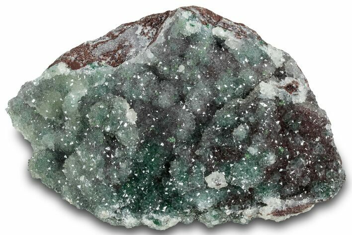 Sparkling Druzy Quartz on Malachite - DR Congo #319246